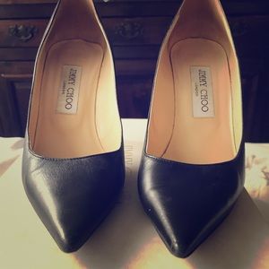 Jimmy Choo. Agnes Pointed Toe Pumps Black